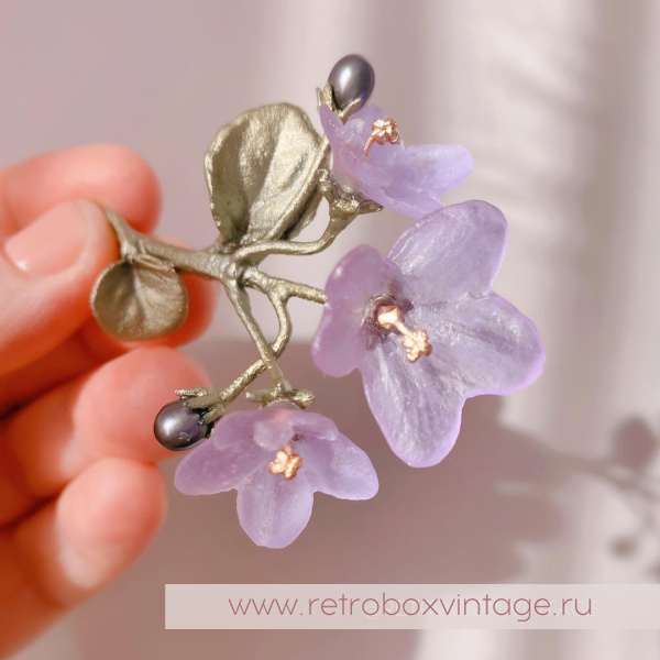 MICHAEL MICHAUD Брошь «Нежные фиалки» коллекция African violet