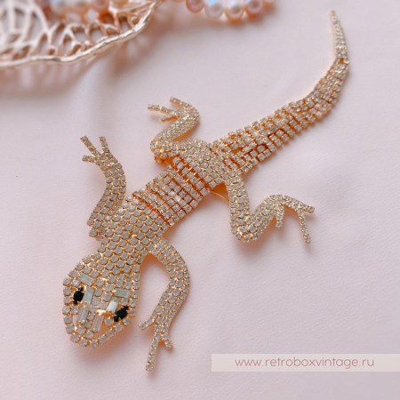 Брошь наплечная «Кристальная ящерка» NO NAME 