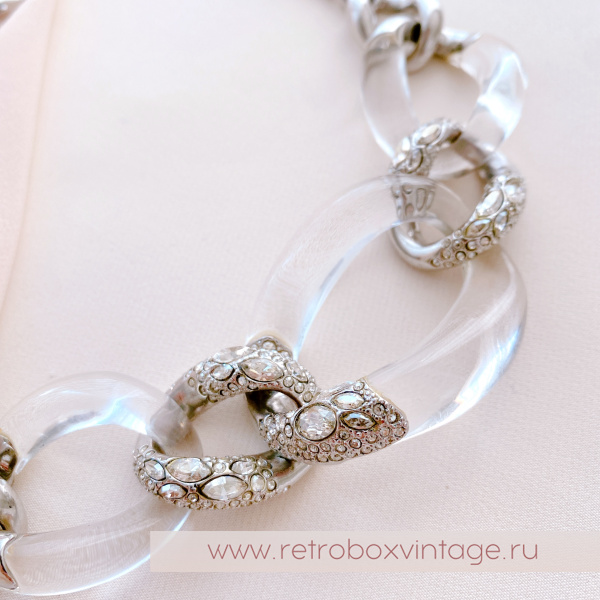 ALEXIS BITTAR Ожерелье «Ледяная королева» прозрачный люцит в серебре