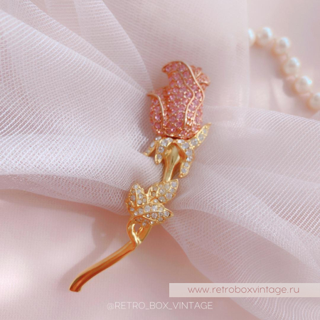 NOLAN MILLER Брошь «Нежная кристальная роза»