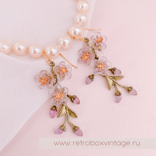 MICHAEL MICHAUD Серьги «Нежная весна: цветение персика»