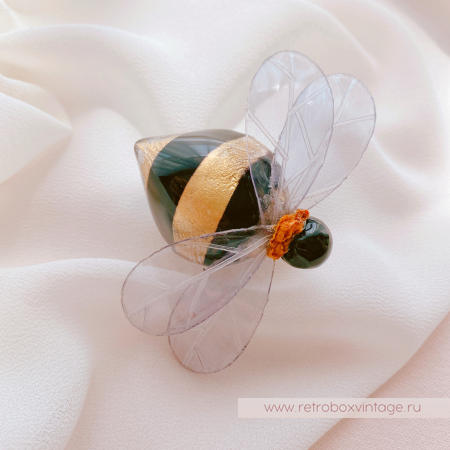 CILEA PARIS Брошь "Золотой шмель: средний» /  Коллекция "Пчелы"