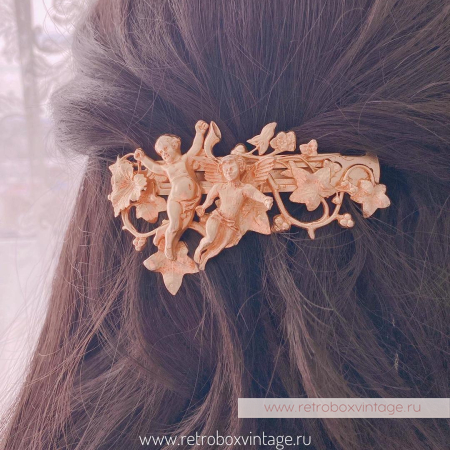 KIRKS FOLLY Заколка-автомат для волос «Два купидона»