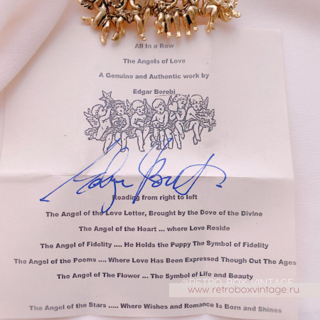 EDGAR BEREBI Брошь «Ангелы любви: античное золото»