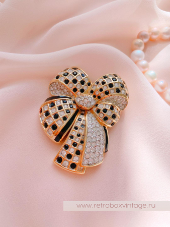 SWAROVSKI Брошь «Кристальный шахматный бант»