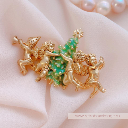 EDGAR BEREBI Брошь «Рождественские ангелы»