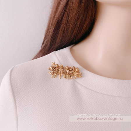 EDGAR BEREBI Брошь «Ангелы любви: античное золото»