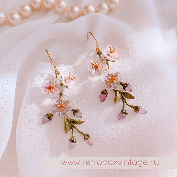 MICHAEL MICHAUD Серьги «Нежная весна: цветение персика»
