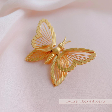 MONET Пара брошей «На удачу: бабочка и клевер»