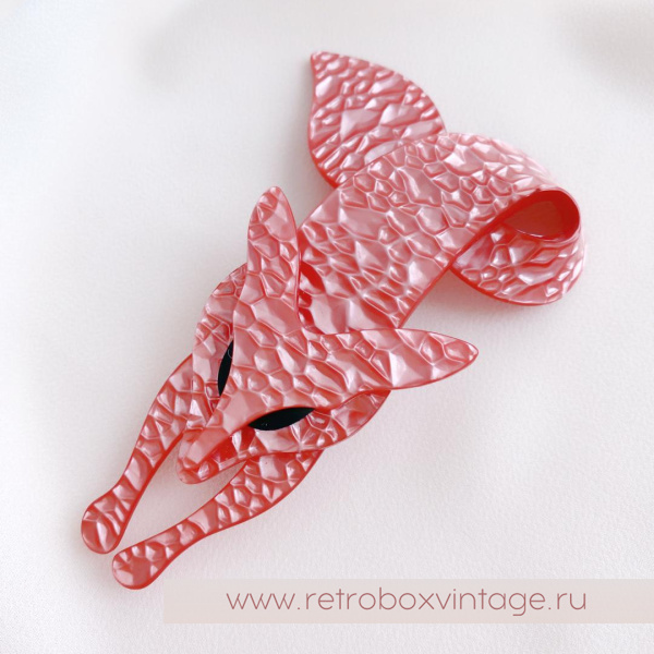 LEE STEIN Брошь «Розовая лиса»