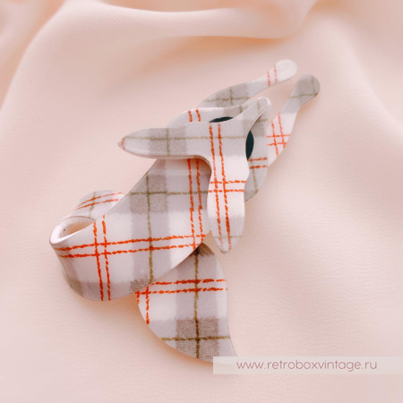 LEA STEIN Брошь «Лиса в клеточку: шотландка»