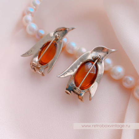 CORO Парные броши «Пингвины»