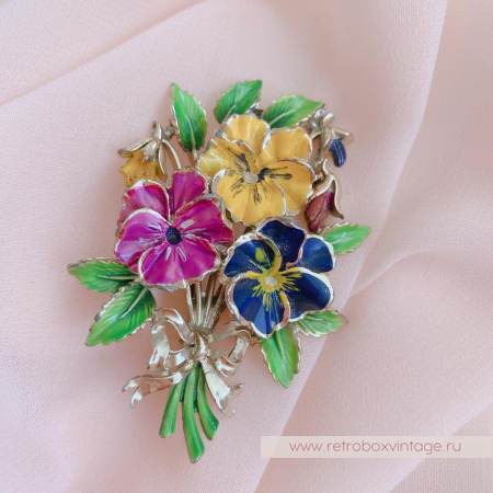 EXQUISITE Брошь «Букет фиалок большой»
