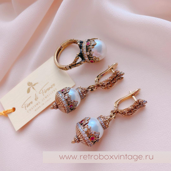 FIORE DI FIRENZE Комплект «Короны с жемчугом» коллекция SOVRANO