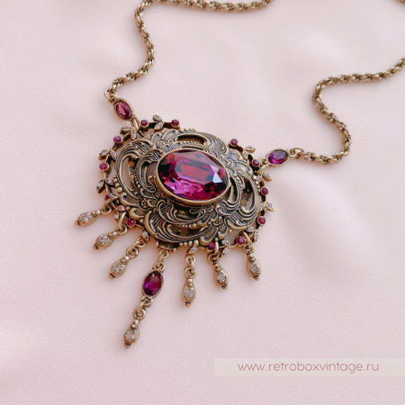 SWEET ROMANCE Ожерелье «Одетта: фиолетовый аметист в бронзе»