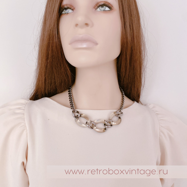 ALEXIS BITTAR Ожерелье "Карамель" бежевый люцит в темном серебре