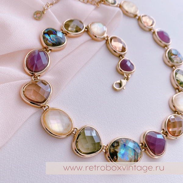 ANNE KLIEIN Ожерелье «Морские камушки: сливовая пастель»