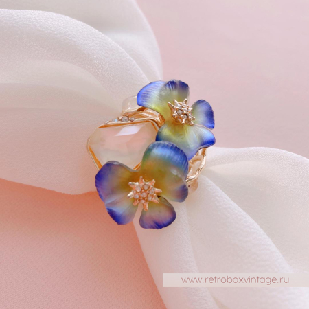 ALEXIS BITTAR Кольцо «Фиолетовые фиалки - анютины глазки»