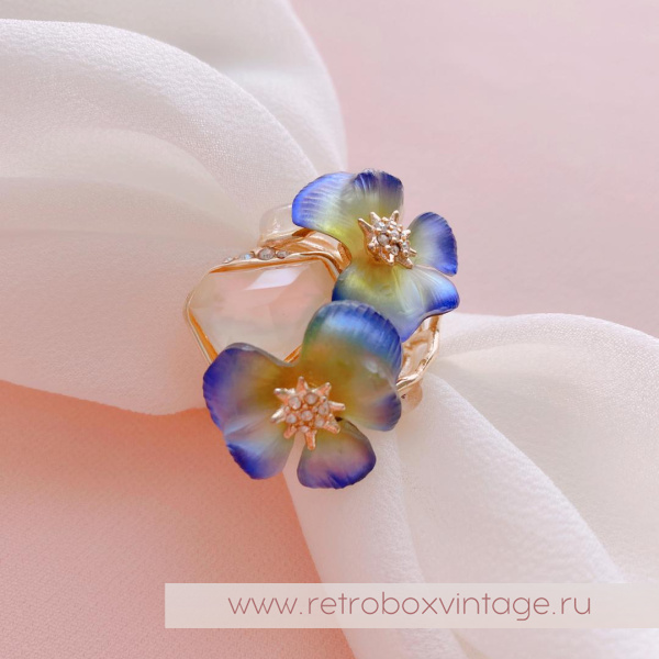 ALEXIS BITTAR Кольцо «Фиолетовые фиалки - анютины глазки»