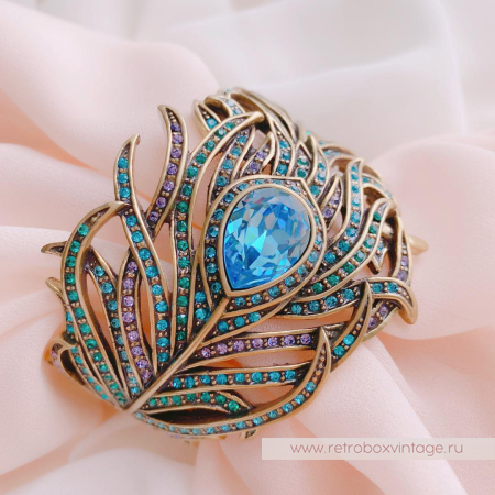 HEIDI DAUS Браслет «Перо синей птицы» павлин размер L