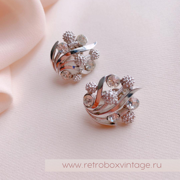 TRIFARI Клипсы «Одуванчики: серебро»