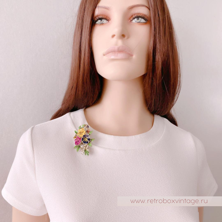 EXQUISITE Брошь «Букет фиалок большой»