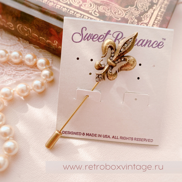 SWEET ROMANCE Брошь-стик «Флер де лис — королевская лилия: бронза»