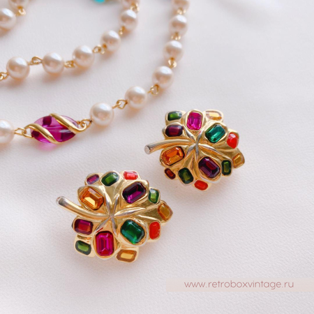 JOAN RIVERS Клипсы «Цветные листочки»