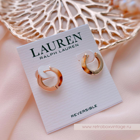 LAUREN RALPH LAUREN Серьги-трансформеры «Кольца-малышки: черепаховые в золоте»