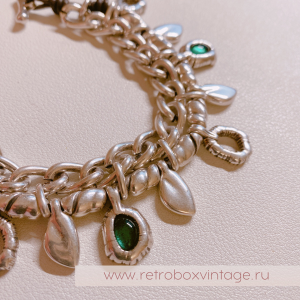 CICLON Браслет-цепь «Дыхание леса» Lobella муранское стекло