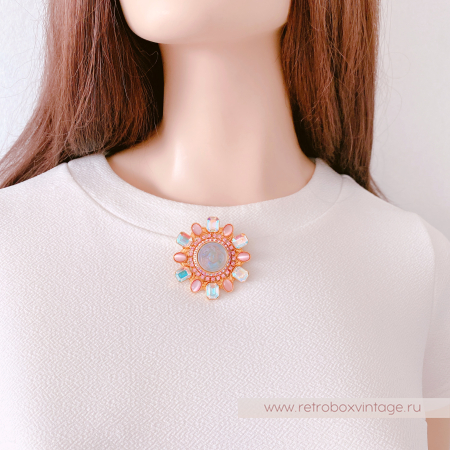 KIRKS FOLLY Брошь-кулон "Мечтающий ангел в ореоле звезды"