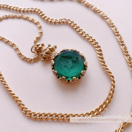 GOLDETTE Ожерелье «Афродита: изумрудная инталия»