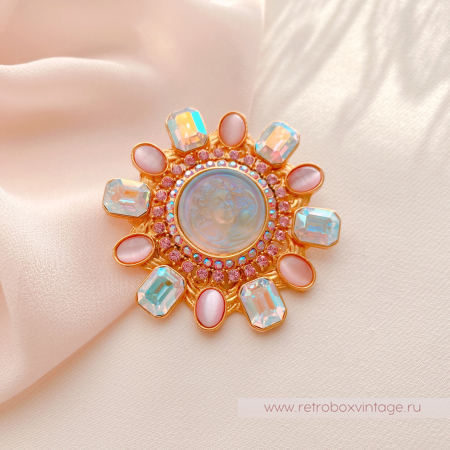 KIRKS FOLLY Брошь-кулон "Мечтающий ангел в ореоле звезды"