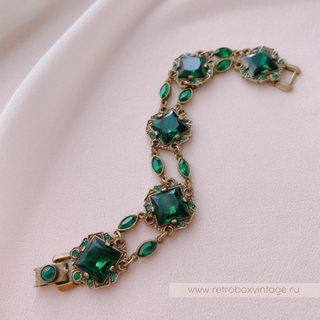 SWEET ROMANCE Браслет «Клеопатра: изумрудные в бронзе»