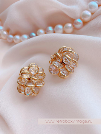 SWAROVSKI Клипсы с безелями «Кубышки»