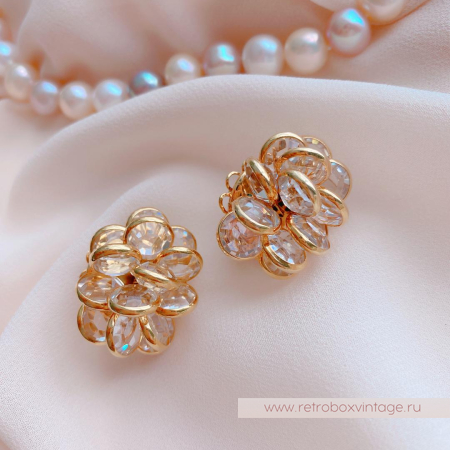 SWAROVSKI Клипсы с безелями «Кубышки»