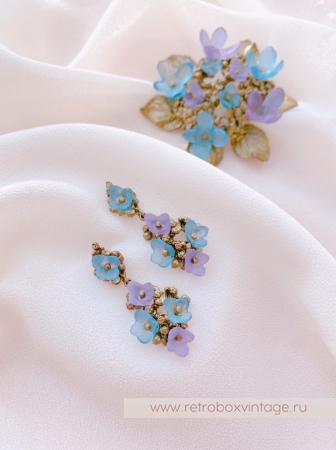 MICHAEL MICHAUD Серьги "Цветущая гортензия: подвески-соцветия"