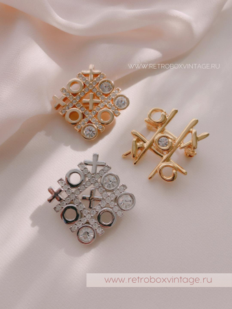SWAROVSKI Брошь «Крестики-нолики: серебро»
