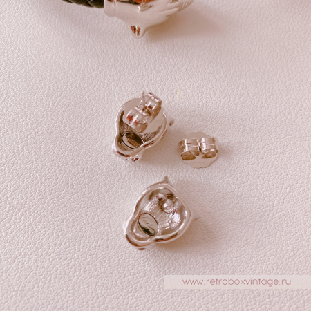 UVELINA Серьги "Серебристые пантеры: прозрачные кристаллы"