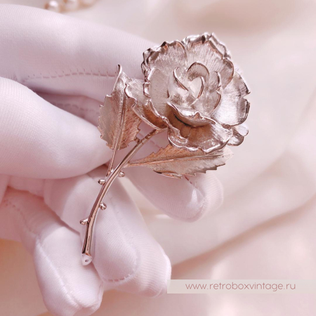 MONET Брошь «Серебристая роза»