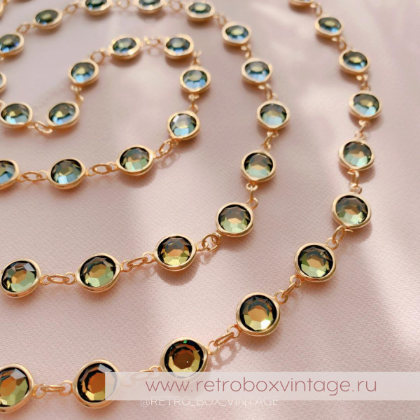 NO NAME Нить безелей «Золото ночи» 120 см