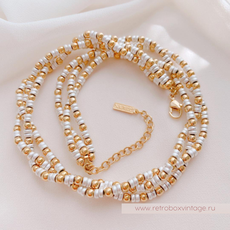 NAPIER Ожерелье-бусы «Очарование в три ряда»