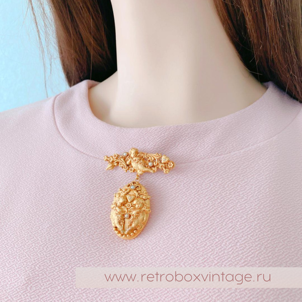 ASKEW LONDON Брошь-локет «Ангелочки» ASKEW LONDON Брошь-локет «Ангелочки»