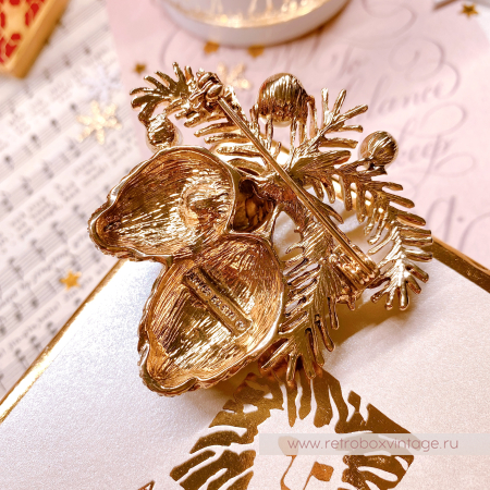 ANNE KLEIN Брошь "Кедровые шишки с жемчужинами" (в оригинальной коробке)