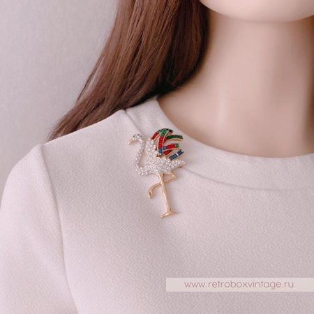 CAROLEE Брошь «Птица фламинго»