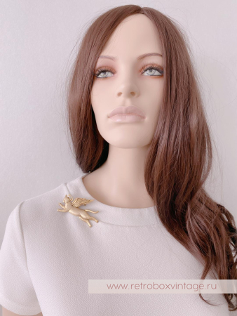 JJ / JONET JEWELRY Брошь «Котик-ангел: золото»