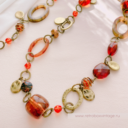 PREMIER DESIGNS Ожерелье "Осенний поцелуй" янтарно-медовое