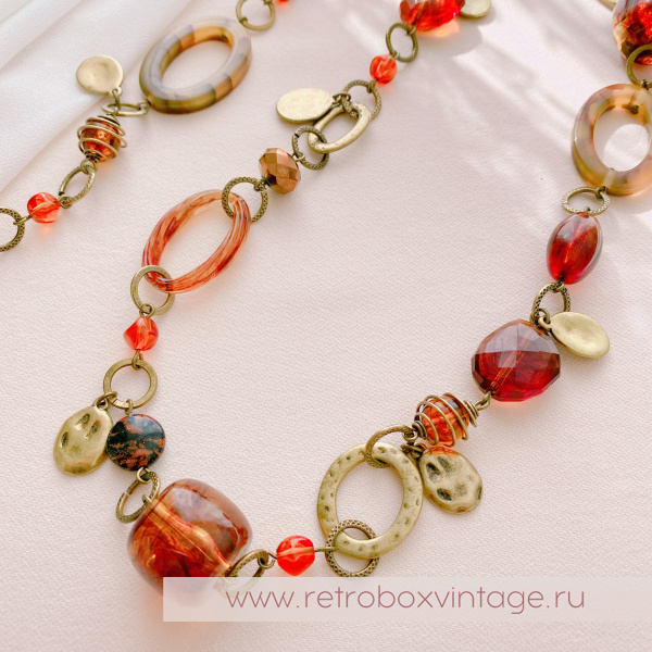 PREMIER DESIGNS Ожерелье "Осенний поцелуй" янтарно-медовое