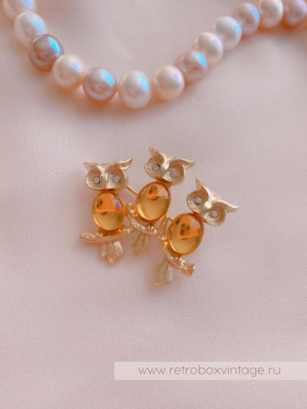 JJ/JONET JEWELRY Брошь «Солнечные совушки»