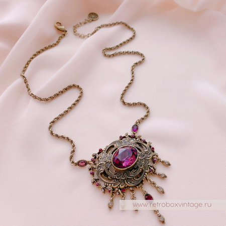 SWEET ROMANCE Ожерелье «Одетта: фиолетовый аметист в бронзе»